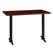 Graniss 30'' x 42'' Rectangular Mahogany Laminate Table Top with 5'' x 22'' Table Height Bases