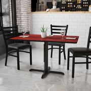 Graniss 30'' x 48'' Rectangular Mahogany Laminate Table Top with 23.5'' x 29.5'' Table Height Base