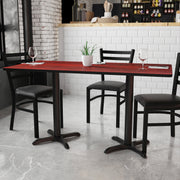 Graniss 30'' x 60'' Rectangular Mahogany Laminate Table Top with 22'' x 22'' Table Height Bases