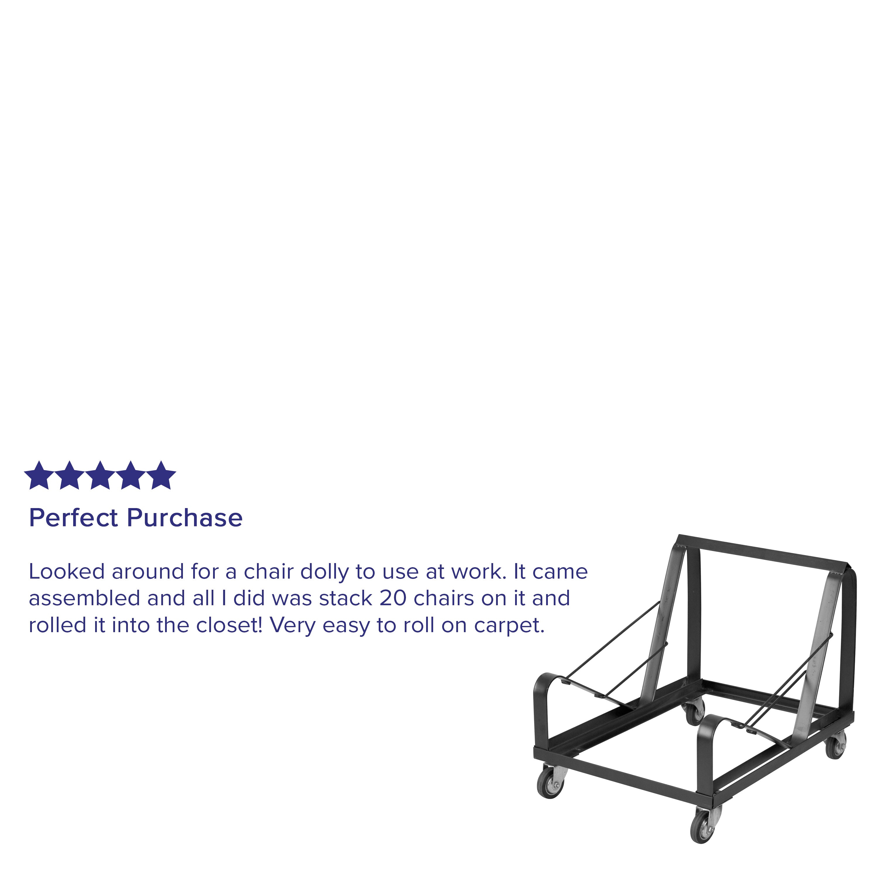 HERCULES Series Black Steel Sled Base Stack Chair Dolly