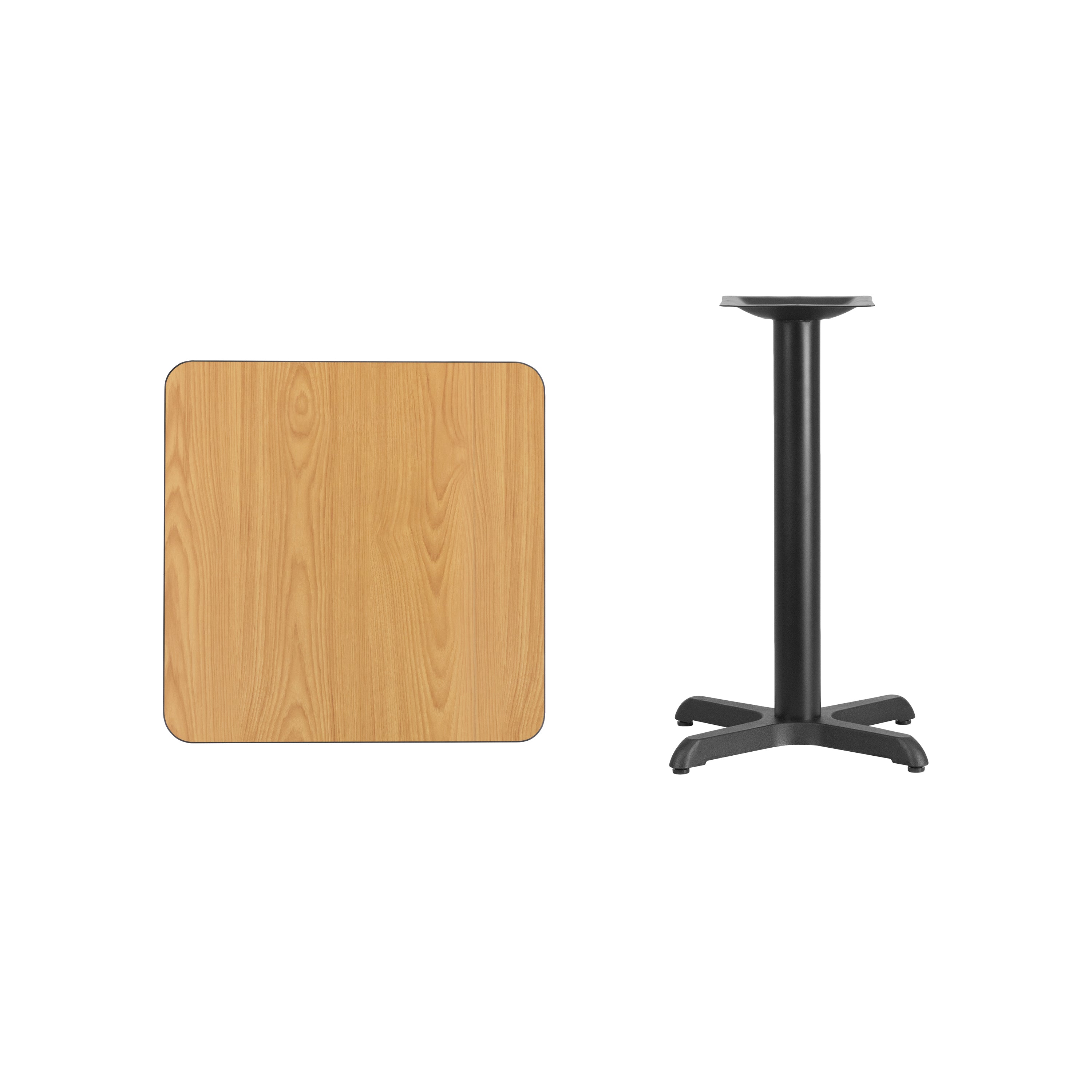 Graniss 24'' Square Natural Laminate Table Top with 22'' x 22'' Table Height Base