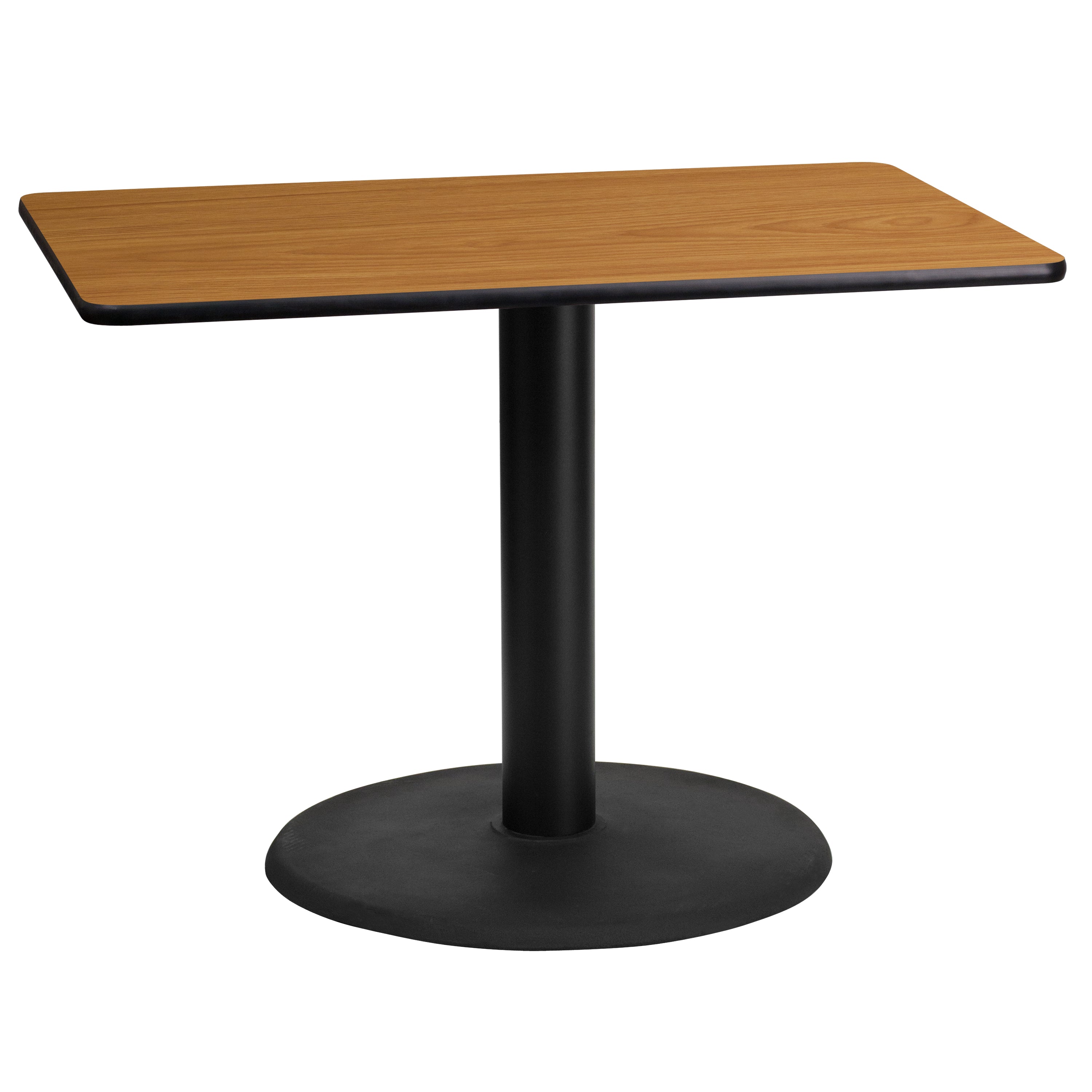Graniss 24'' x 42'' Rectangular Natural Laminate Table Top with 24'' Round Table Height Base