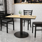 Graniss 24'' x 42'' Rectangular Natural Laminate Table Top with 24'' Round Table Height Base