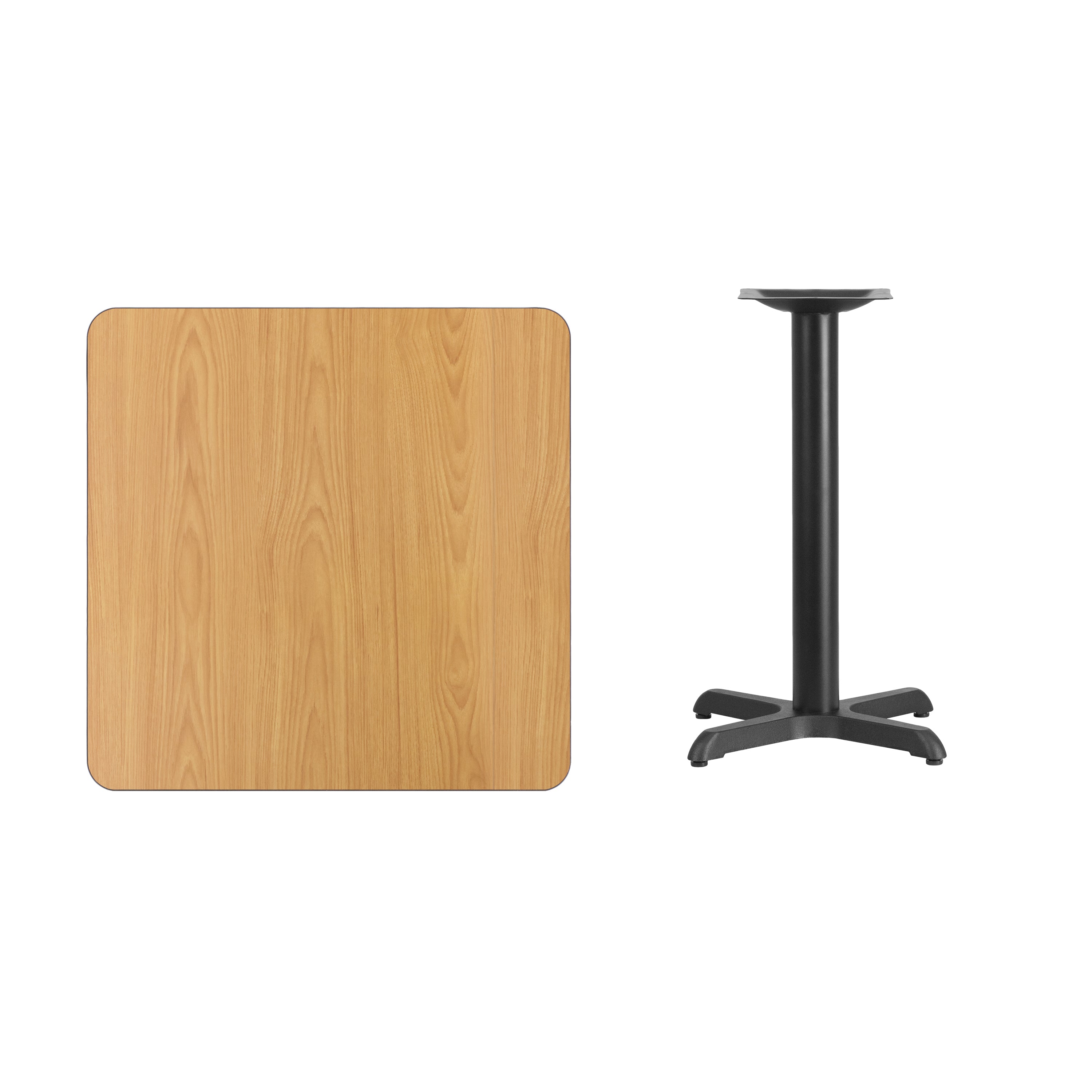 Graniss 30'' Square Natural Laminate Table Top with 22'' x 22'' Table Height Base