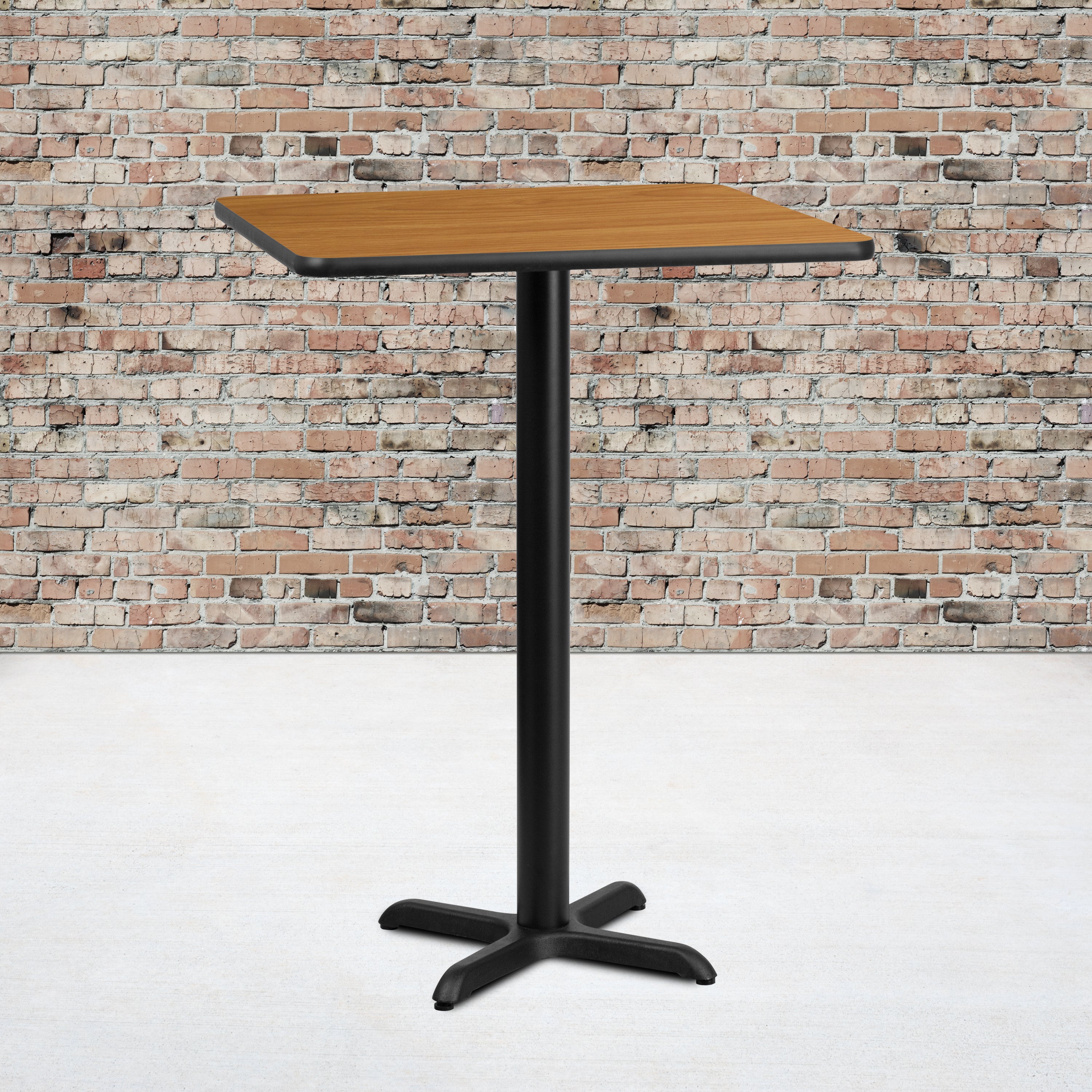 Stiles 30'' Square Natural Laminate Table Top with 22'' x 22'' Bar Height Table Base