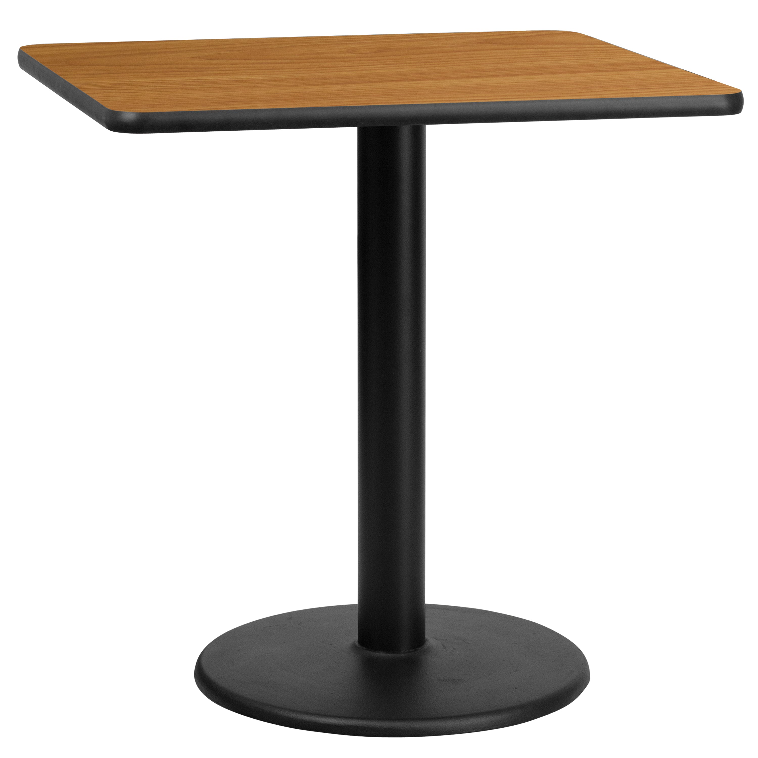 Graniss 30'' Square Natural Laminate Table Top with 18'' Round Table Height Base