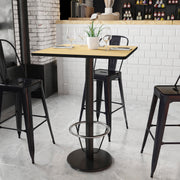 Stiles 30'' Square Natural Laminate Table Top with 18'' Round Bar Height Table Base and Foot Ring