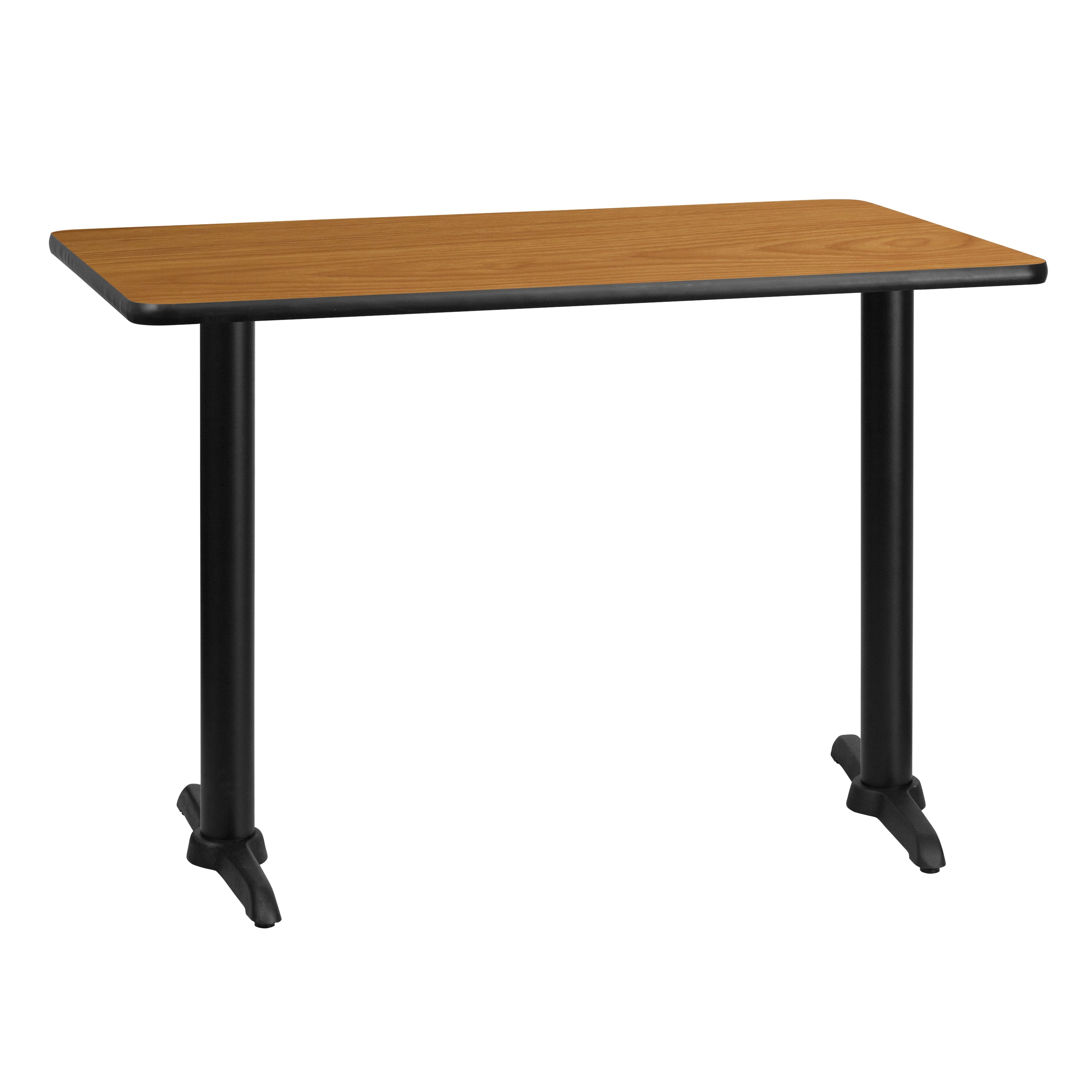 Graniss 30'' x 42'' Rectangular Natural Laminate Table Top with 5'' x 22'' Table Height Bases