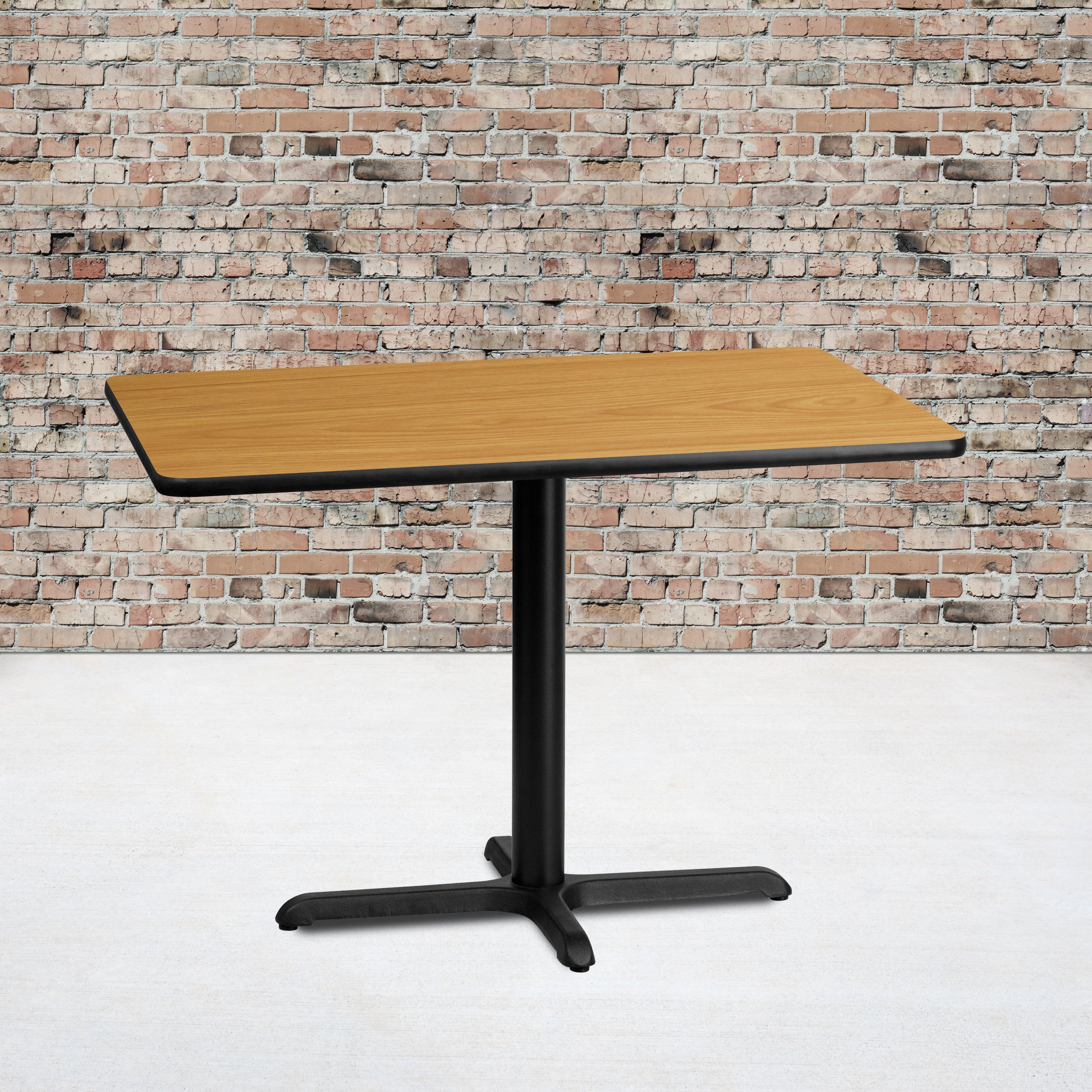 Graniss 30'' x 42'' Rectangular Natural Laminate Table Top with 23.5'' x 29.5'' Table Height Base