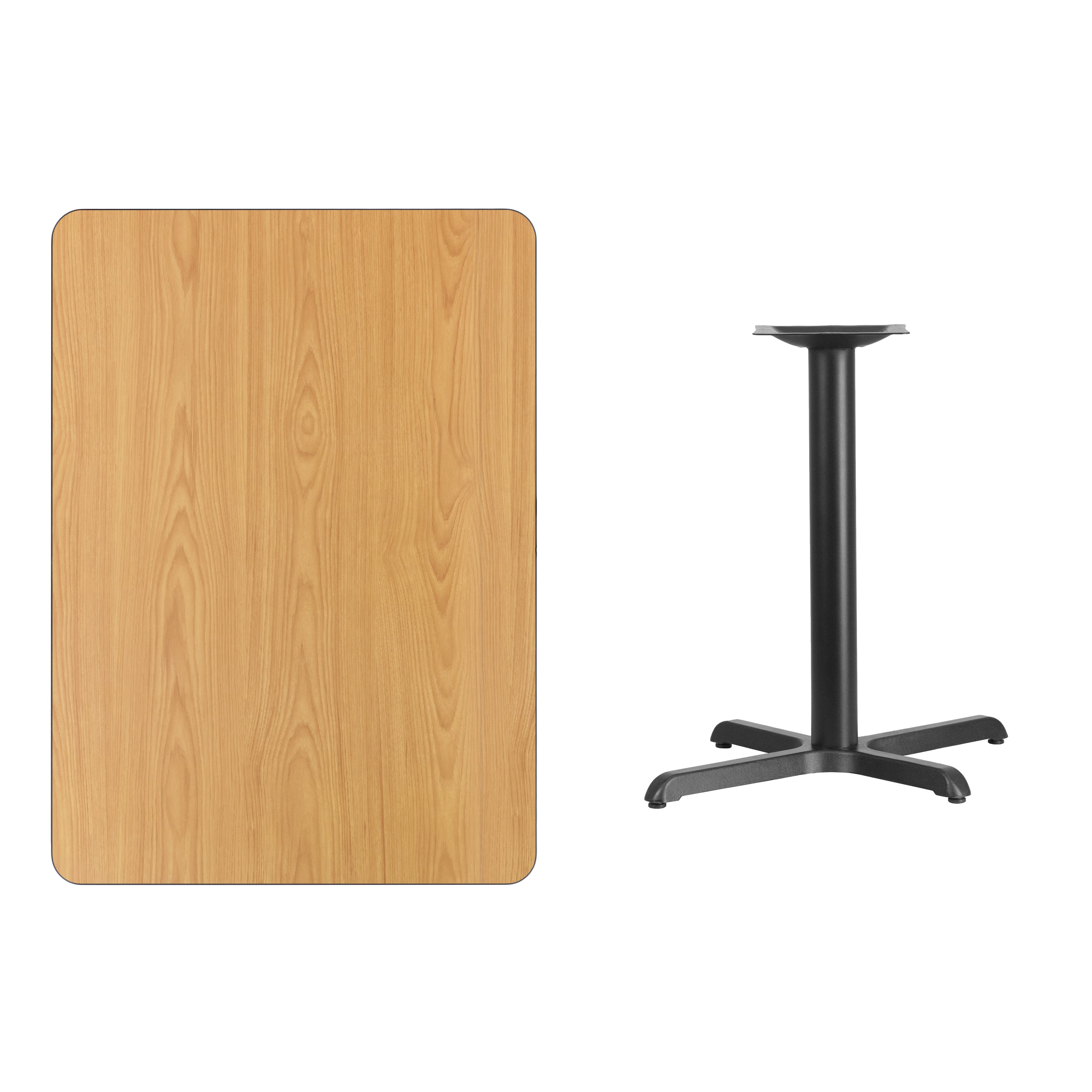 Graniss 30'' x 42'' Rectangular Natural Laminate Table Top with 23.5'' x 29.5'' Table Height Base