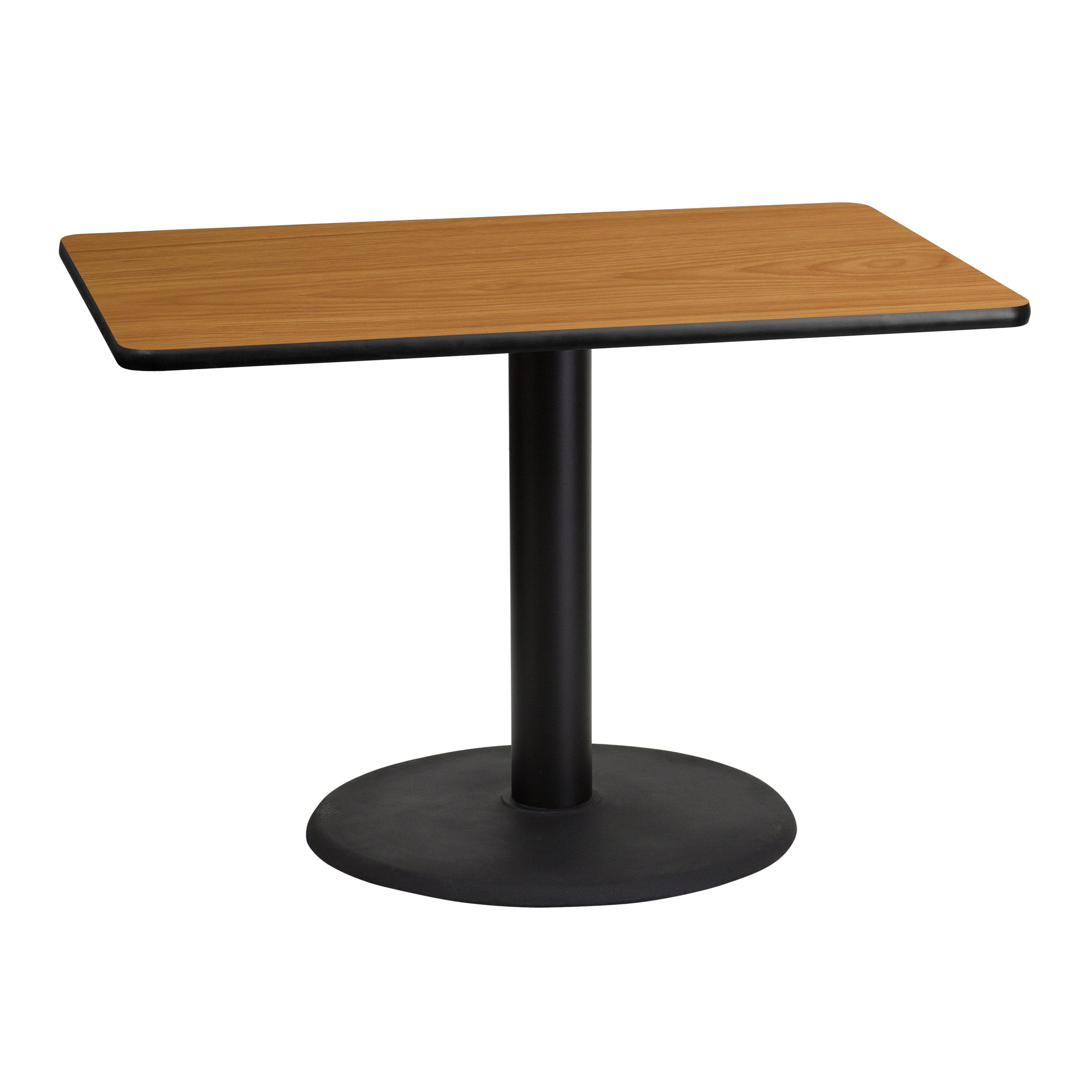 Graniss 30'' x 42'' Rectangular Natural Laminate Table Top with 24'' Round Table Height Base