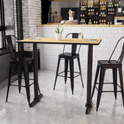 Stiles 30'' x 48'' Rectangular Natural Laminate Table Top with 5'' x 22'' Bar Height Table Bases