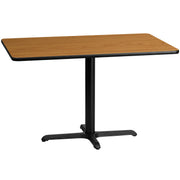 Graniss 30'' x 48'' Rectangular Natural Laminate Table Top with 23.5'' x 29.5'' Table Height Base