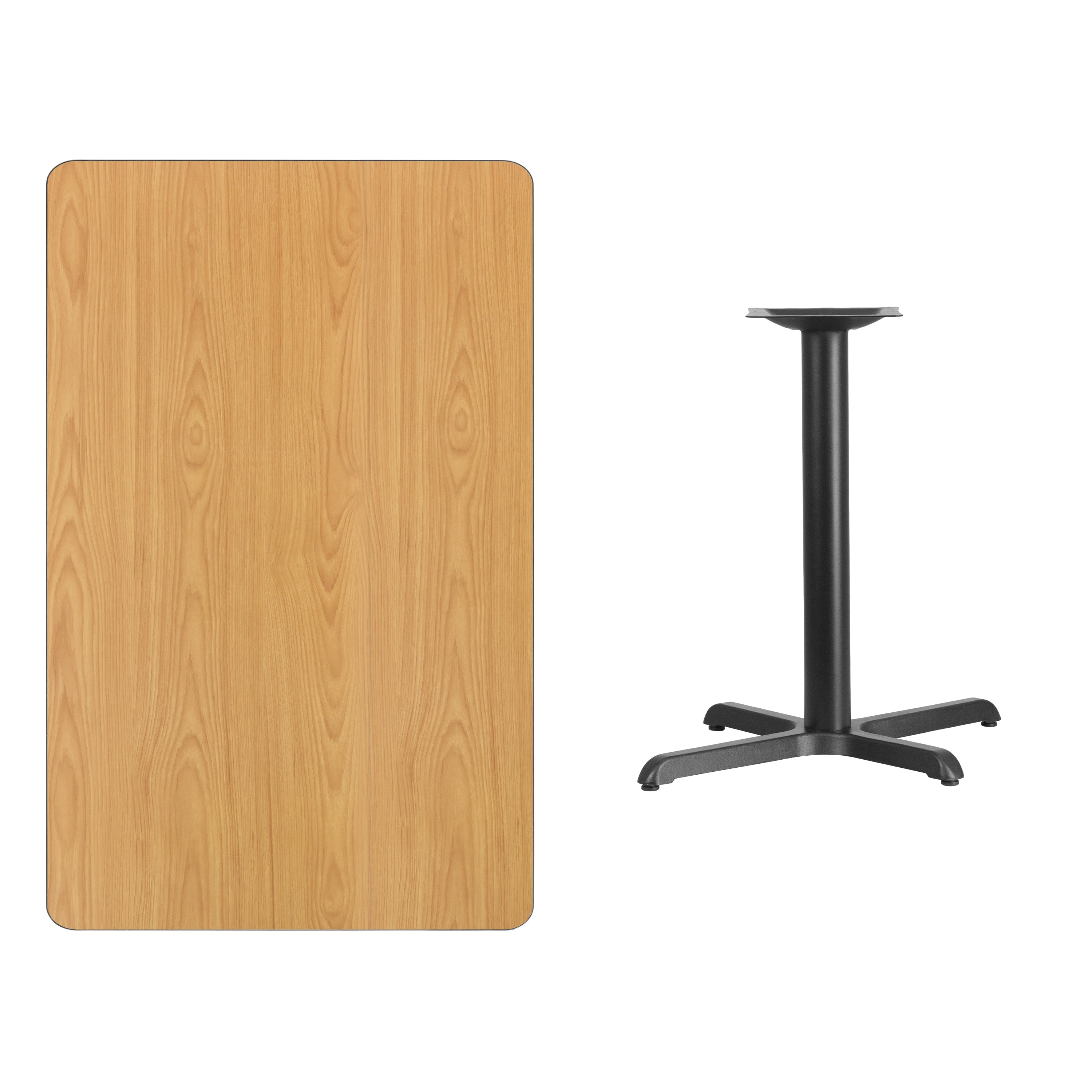 Graniss 30'' x 48'' Rectangular Natural Laminate Table Top with 23.5'' x 29.5'' Table Height Base
