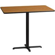Stiles 30'' x 48'' Rectangular Natural Laminate Table Top with 23.5'' x 29.5'' Bar Height Table Base