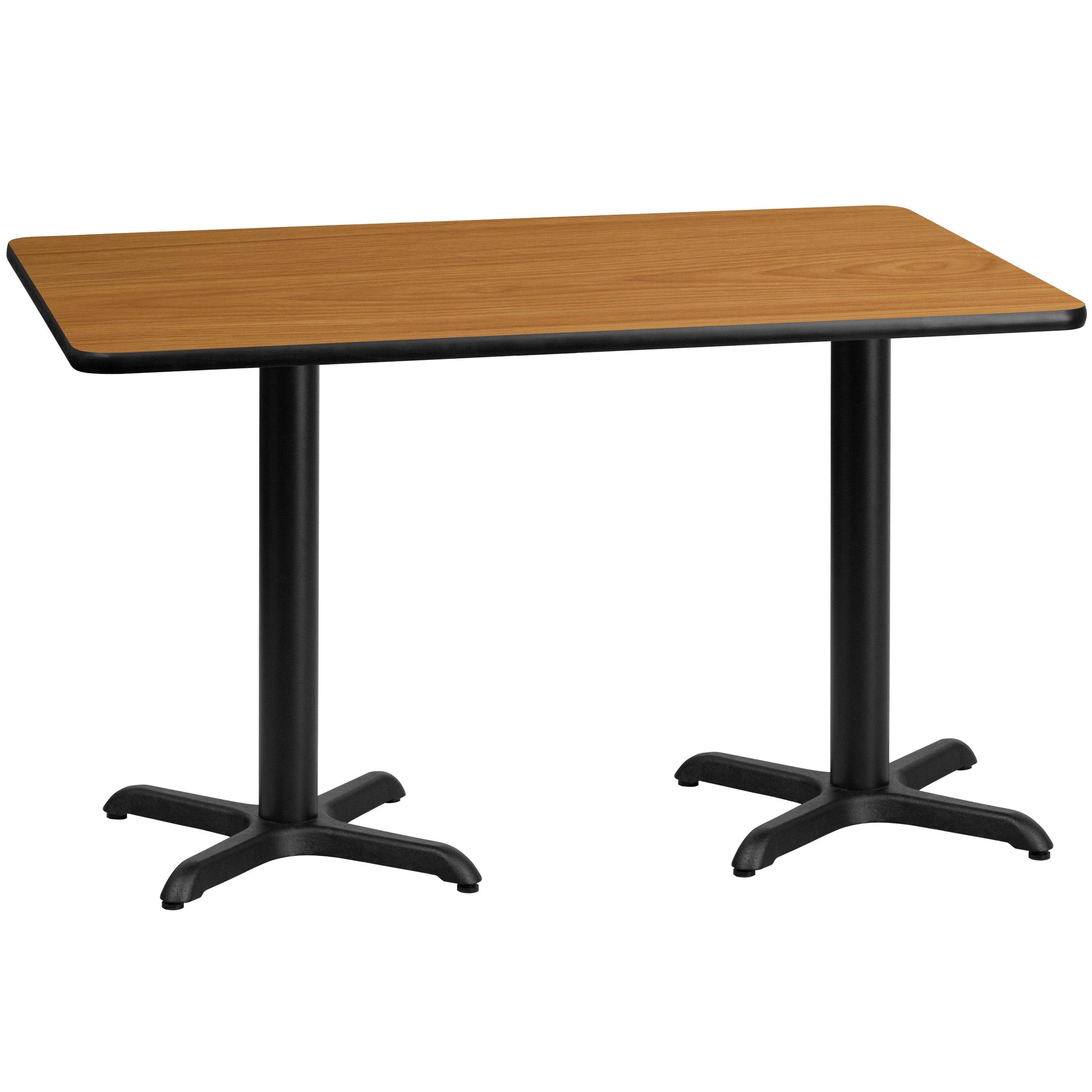 Graniss 30'' x 60'' Rectangular Natural Laminate Table Top with 22'' x 22'' Table Height Bases