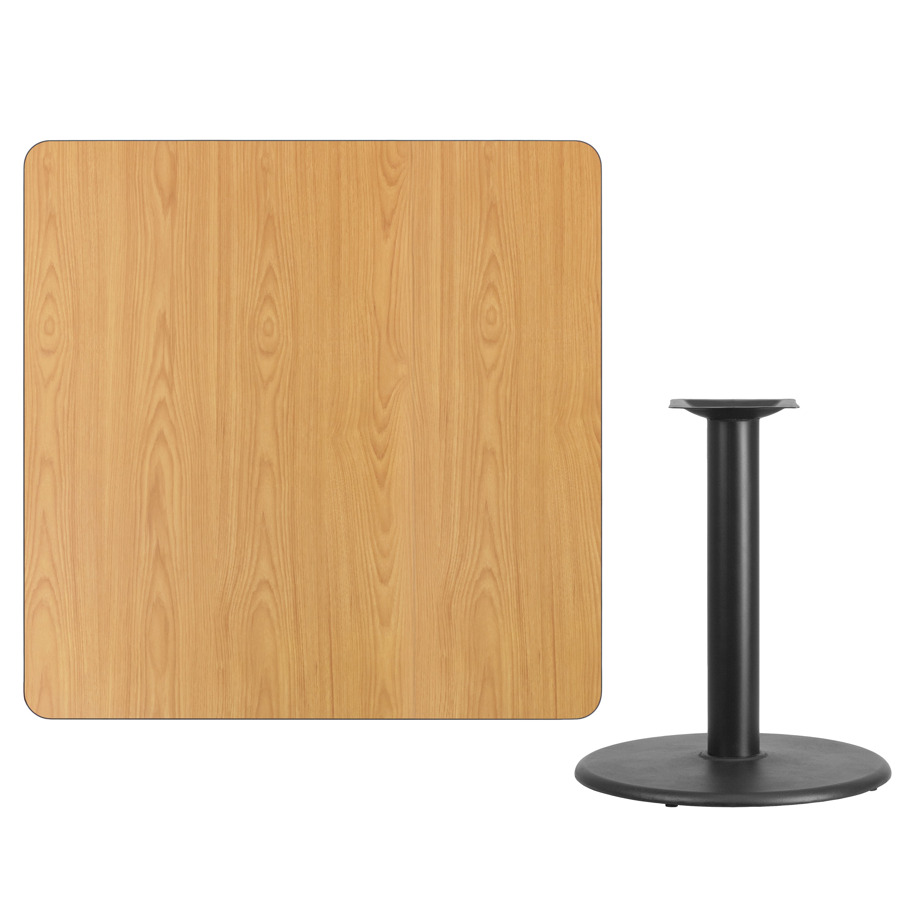 Graniss 42'' Square Natural Laminate Table Top with 24'' Round Table Height Base