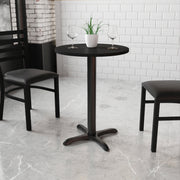 Stiles 24'' Round Black Laminate Table Top with 22'' x 22'' Table Height Base