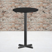 Stiles 24'' Round Black Laminate Table Top with 22'' x 22'' Bar Height Table Base
