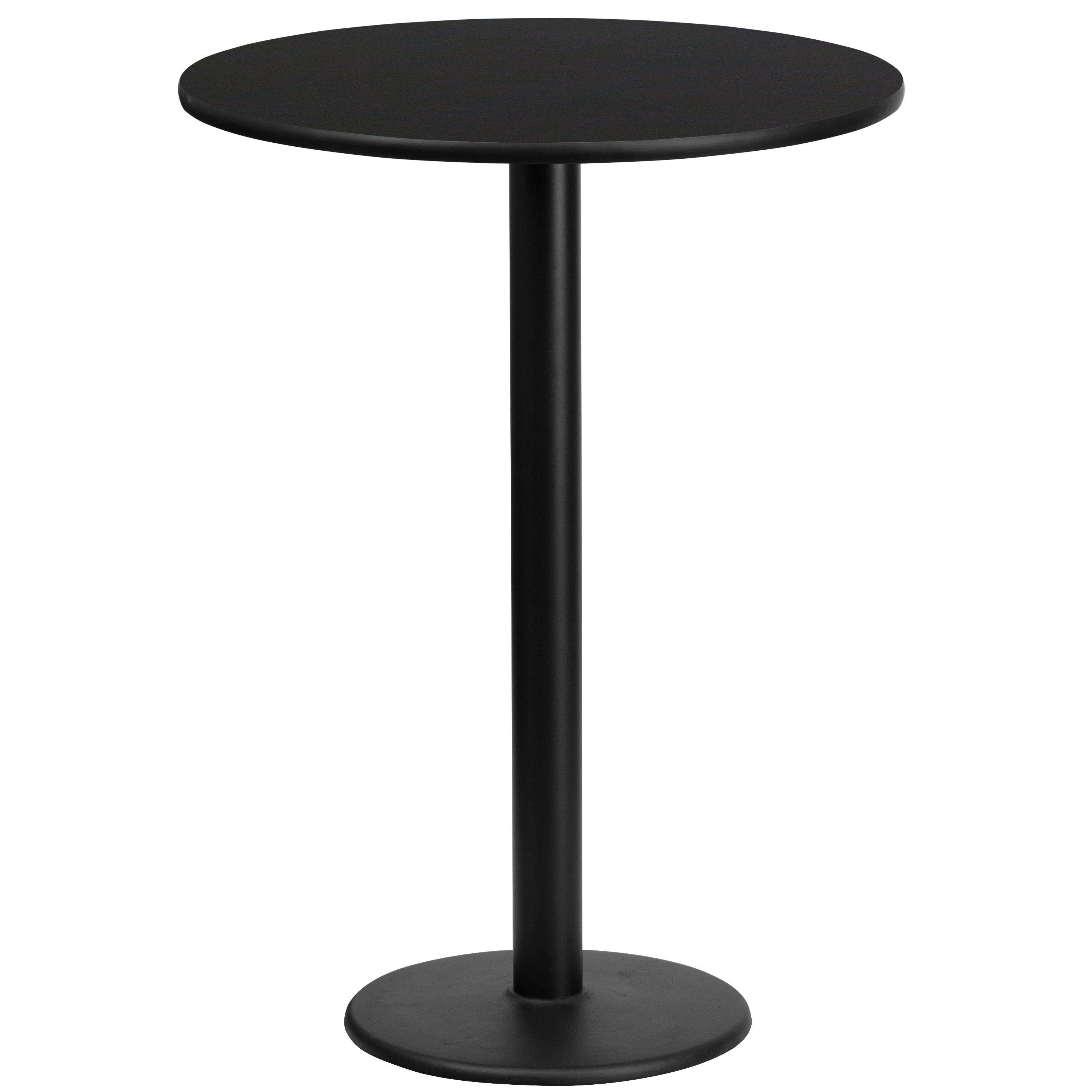 Stiles 24'' Round Black Laminate Table Top with 18'' Round Bar Height Table Base