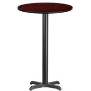 Stiles 24'' Round Mahogany Laminate Table Top with 22'' x 22'' Bar Height Table Base