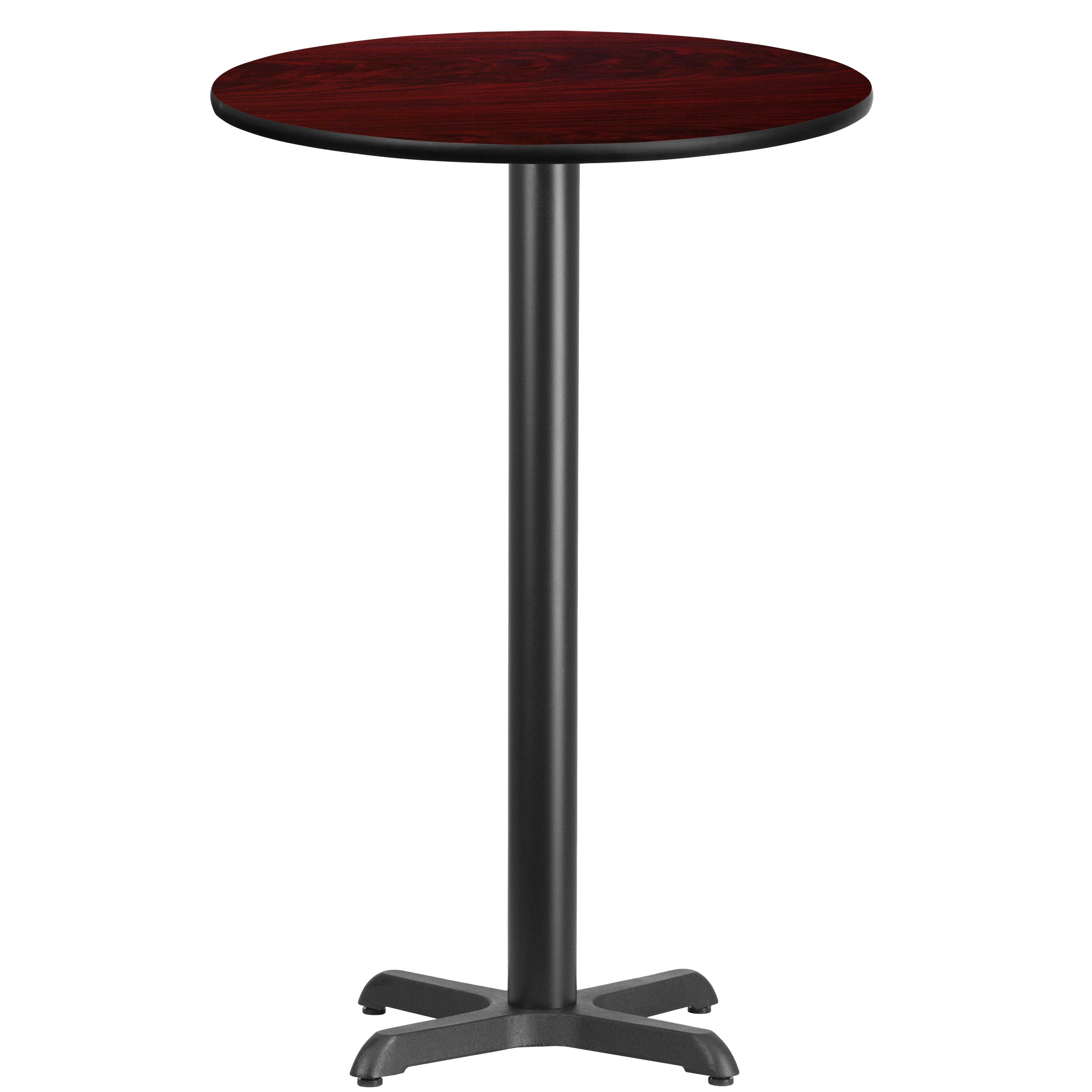 Stiles 24'' Round Mahogany Laminate Table Top with 22'' x 22'' Bar Height Table Base