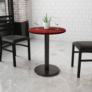 Graniss 24'' Round Mahogany Laminate Table Top with 18'' Round Table Height Base
