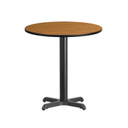 Graniss 24'' Round Natural Laminate Table Top with 22'' x 22'' Table Height Base