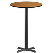 Stiles 24'' Round Natural Laminate Table Top with 22'' x 22'' Bar Height Table Base