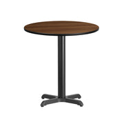 Graniss 24'' Round Walnut Laminate Table Top with 22'' x 22'' Table Height Base