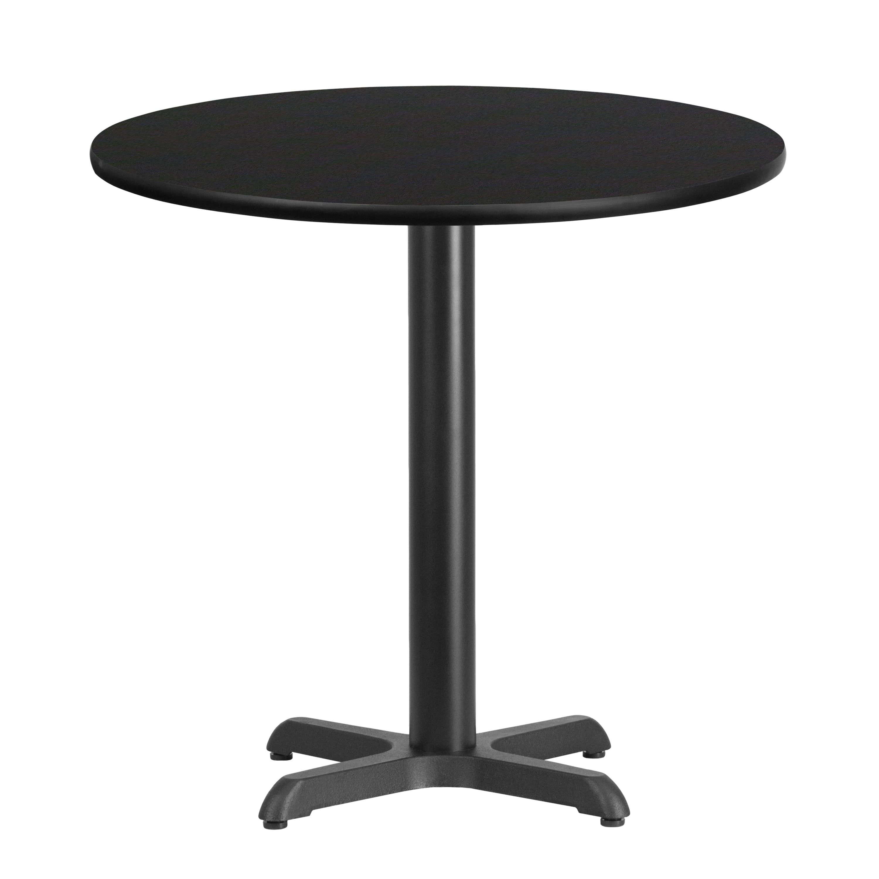 Stiles 30'' Round Black Laminate Table Top with 22'' x 22'' Table Height Base
