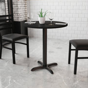 Stiles 30'' Round Black Laminate Table Top with 22'' x 22'' Table Height Base