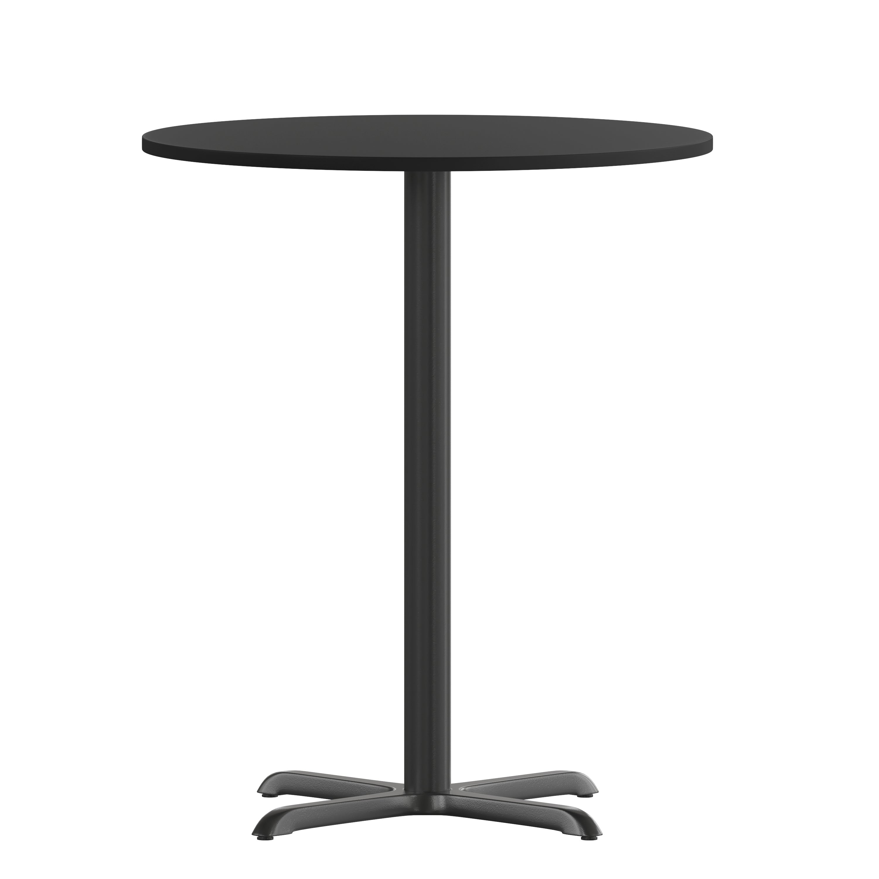Stiles 30'' Round Black Laminate Table Top with 22'' x 22'' Bar Height Table Base