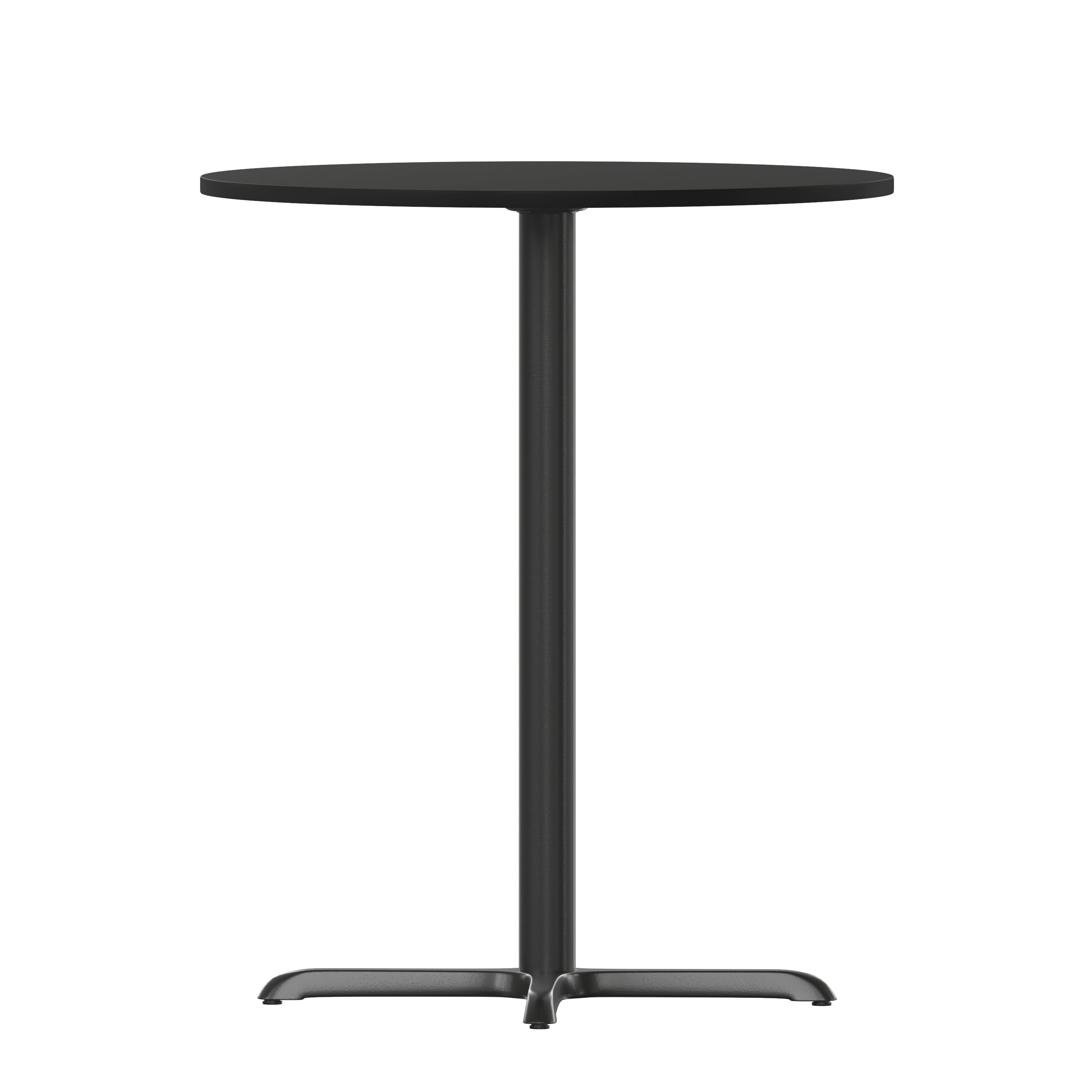 Stiles 30'' Round Black Laminate Table Top with 22'' x 22'' Bar Height Table Base