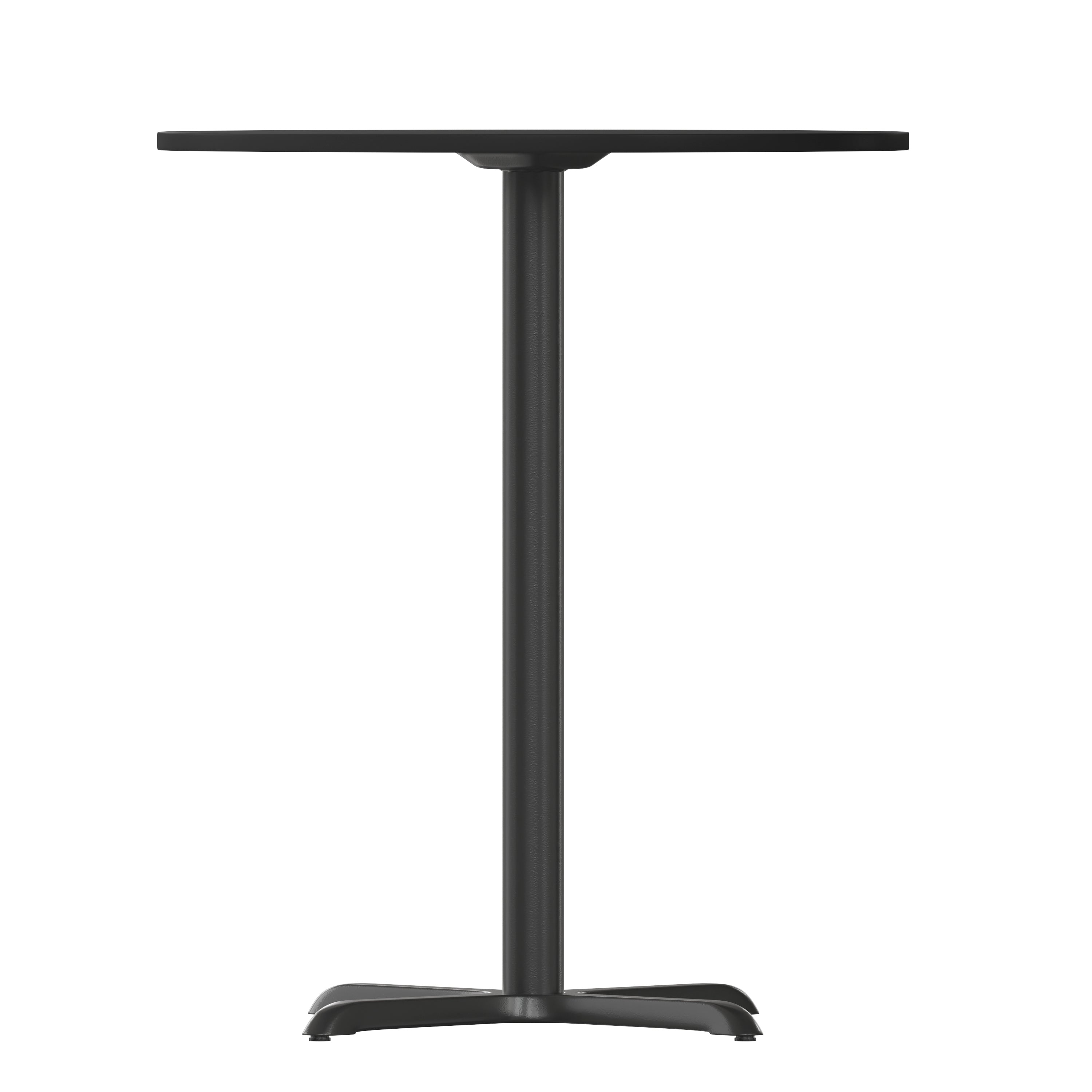 Stiles 30'' Round Black Laminate Table Top with 22'' x 22'' Bar Height Table Base