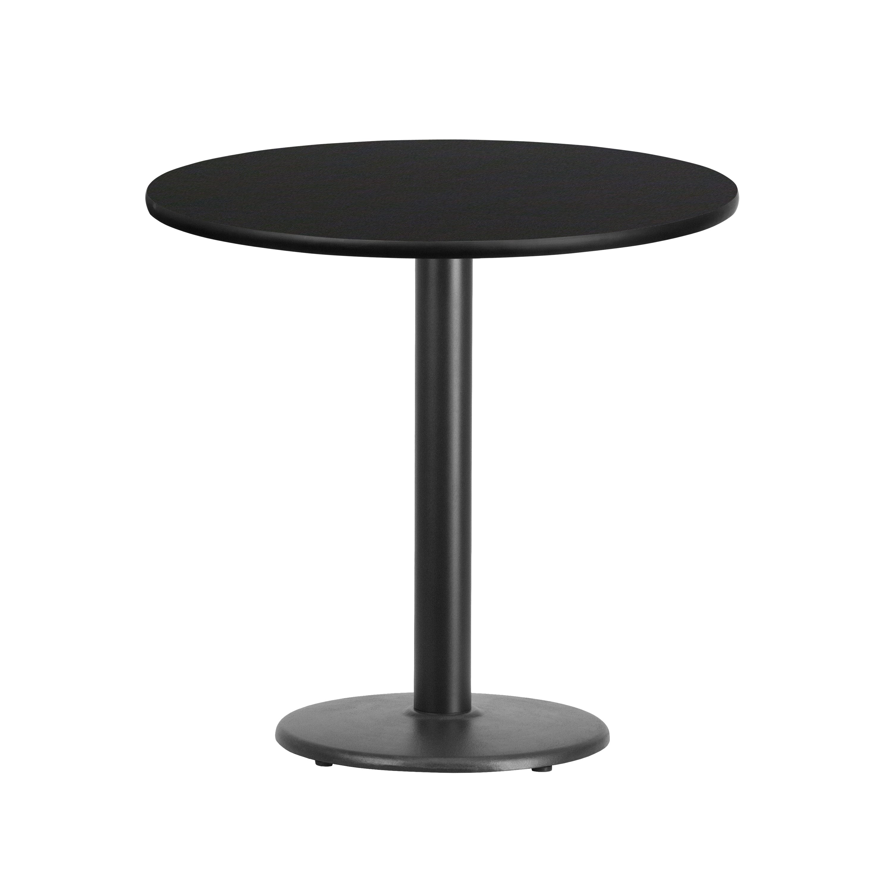 Stiles 30'' Round Black Laminate Table Top with 18'' Round Table Height Base