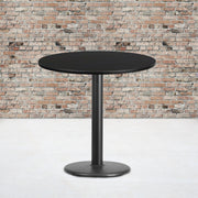 Stiles 30'' Round Black Laminate Table Top with 18'' Round Table Height Base