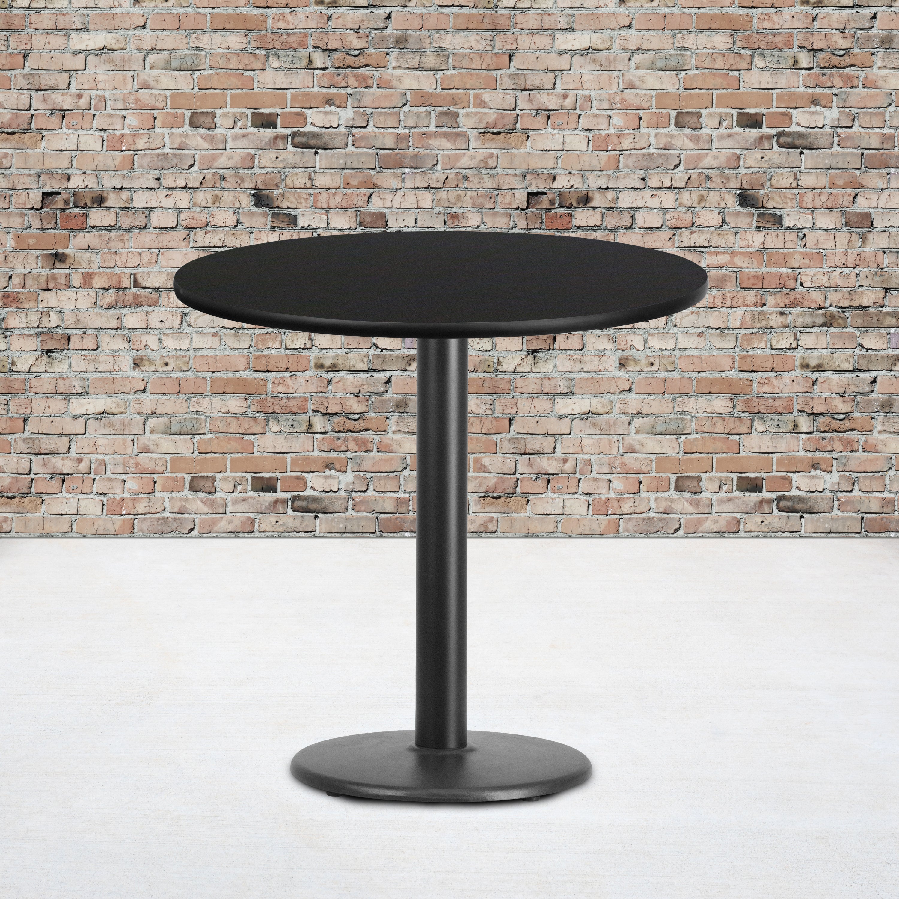 Stiles 30'' Round Black Laminate Table Top with 18'' Round Table Height Base