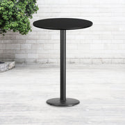 Stiles 30'' Round Black Laminate Table Top with 18'' Round Bar Height Table Base