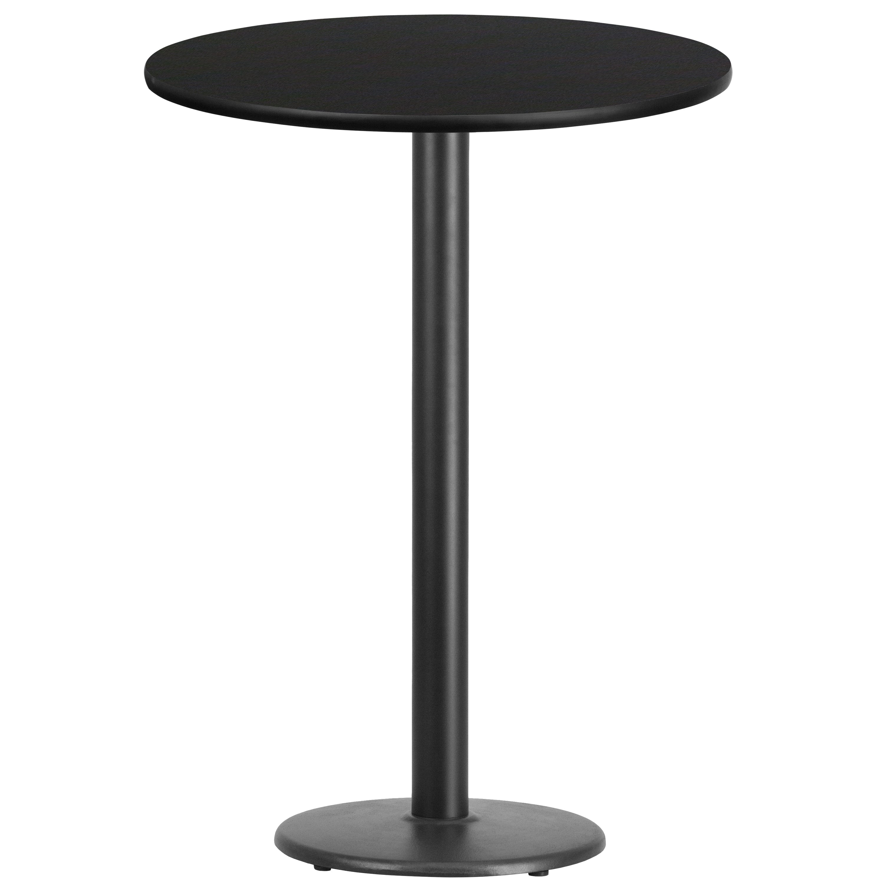 Stiles 30'' Round Black Laminate Table Top with 18'' Round Bar Height Table Base