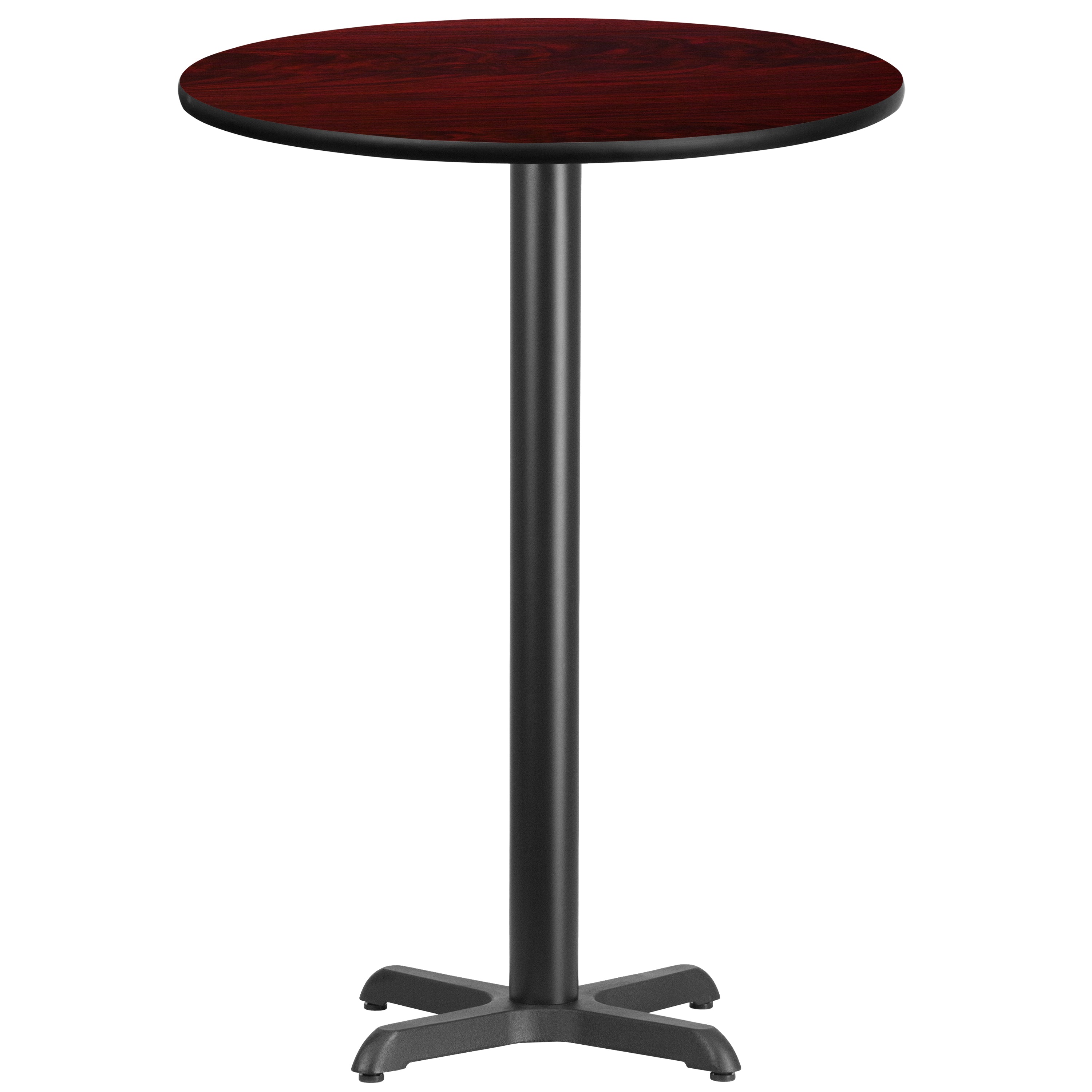 Stiles 30'' Round Mahogany Laminate Table Top with 22'' x 22'' Bar Height Table Base