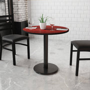 Graniss 30'' Round Mahogany Laminate Table Top with 18'' Round Table Height Base