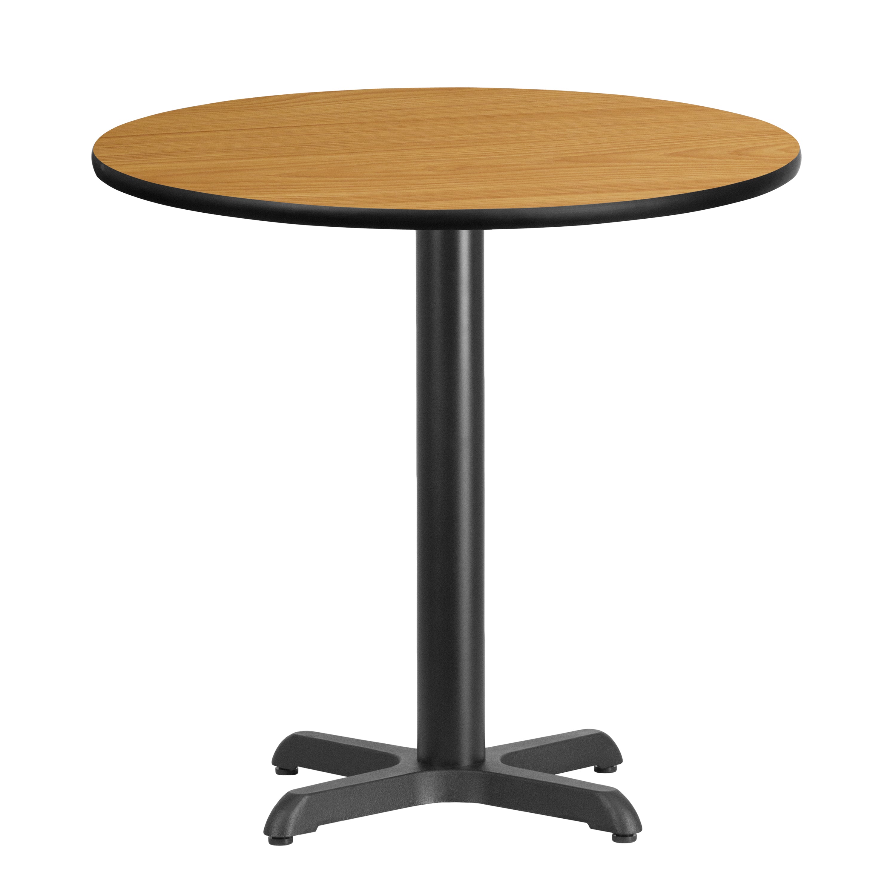 Graniss 30'' Round Natural Laminate Table Top with 22'' x 22'' Table Height Base