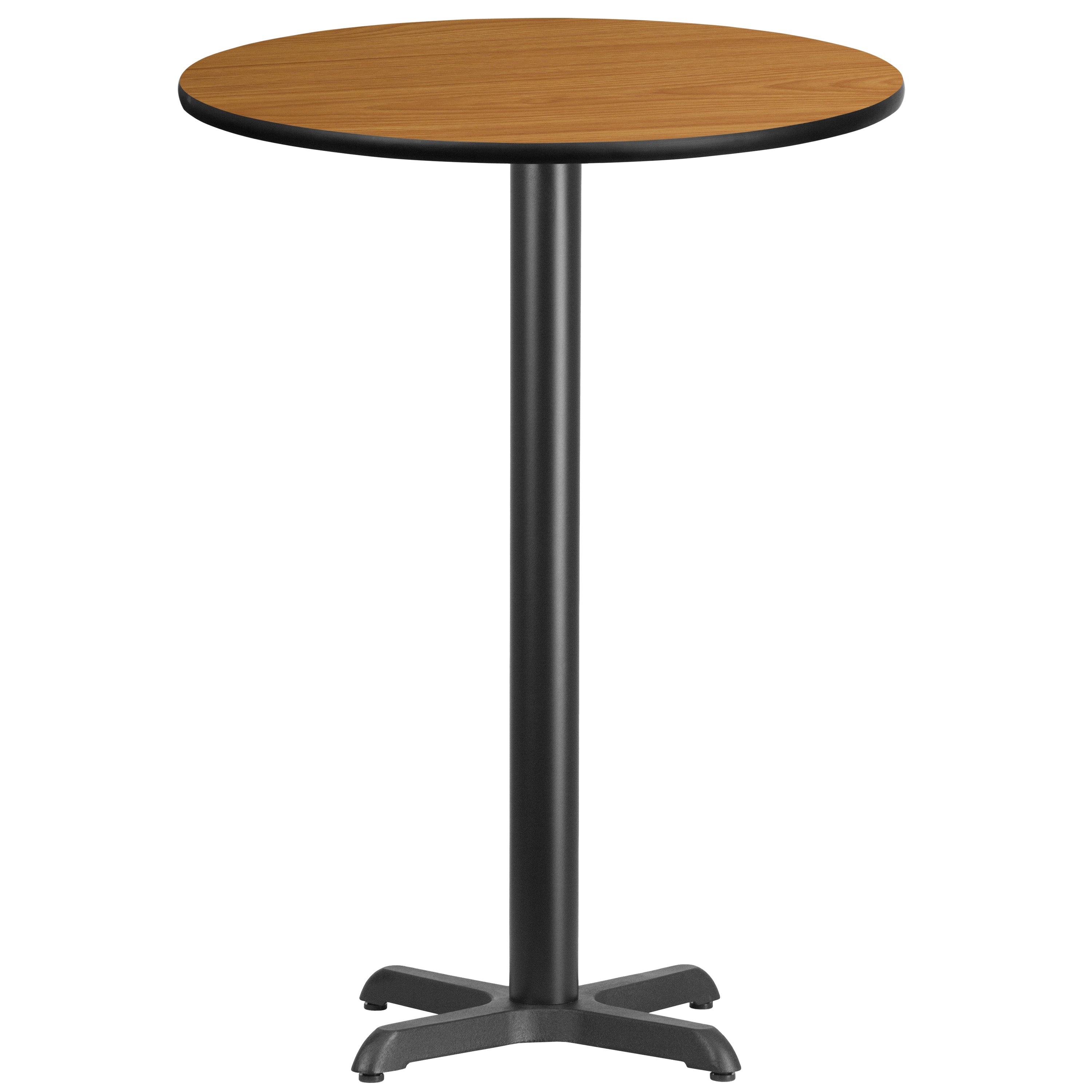 Stiles 30'' Round Natural Laminate Table Top with 22'' x 22'' Bar Height Table Base