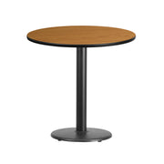 Graniss 30'' Round Natural Laminate Table Top with 18'' Round Table Height Base