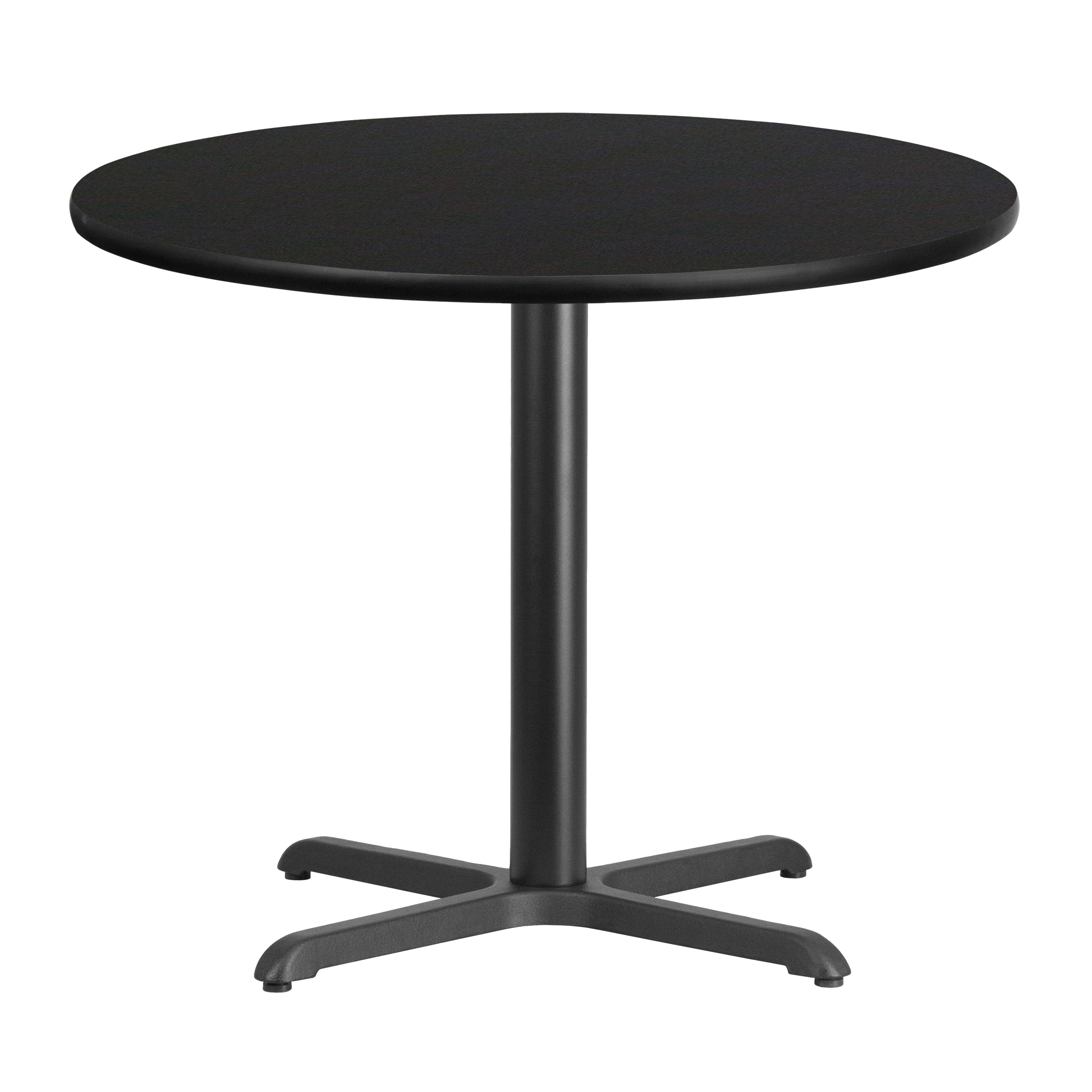 Stiles 36'' Round Black Laminate Table Top with 30'' x 30'' Table Height Base