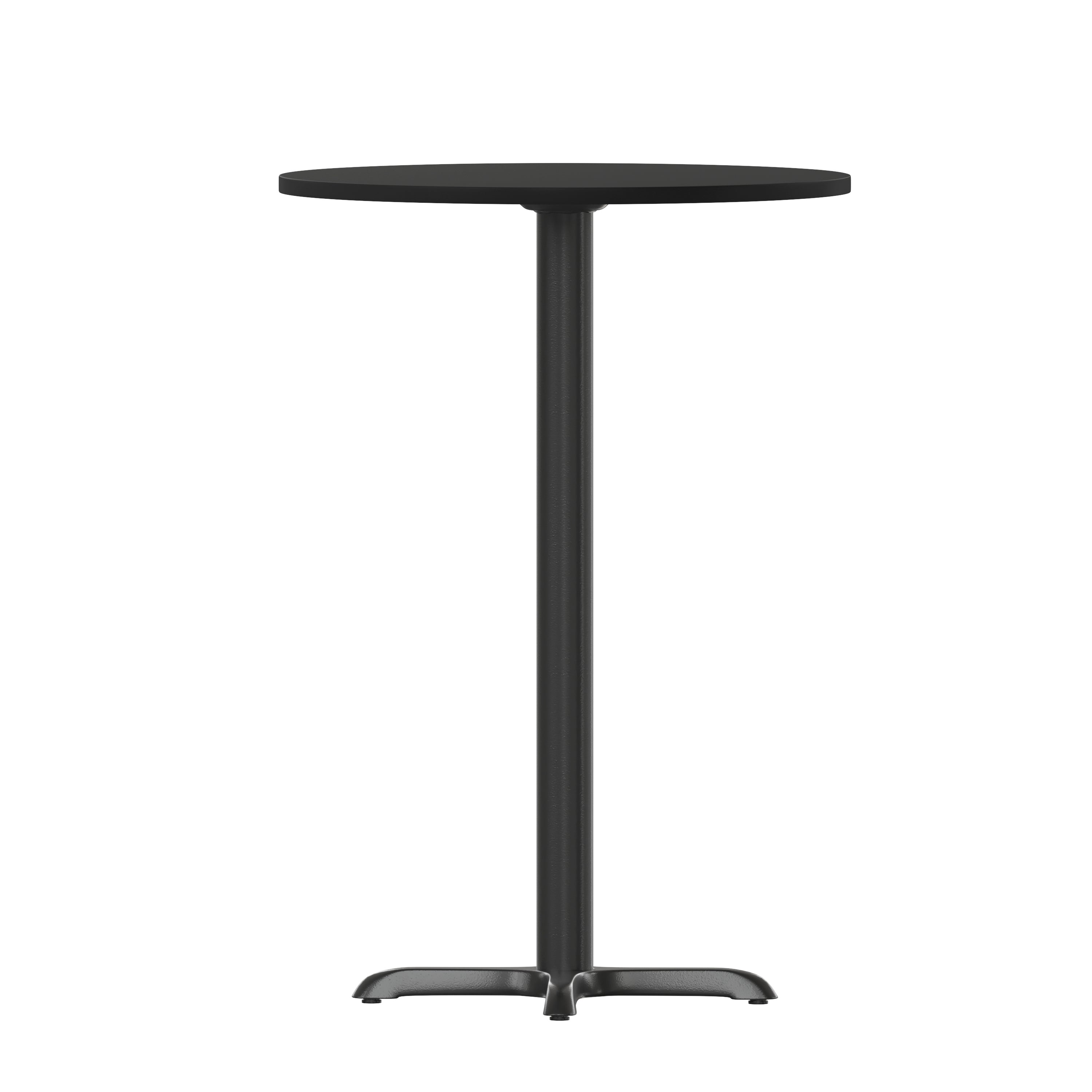 Stiles 36'' Round Black Laminate Table Top with 30'' x 30'' Bar Height Table Base