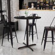 Stiles 36'' Round Black Laminate Table Top with 30'' x 30'' Bar Height Table Base