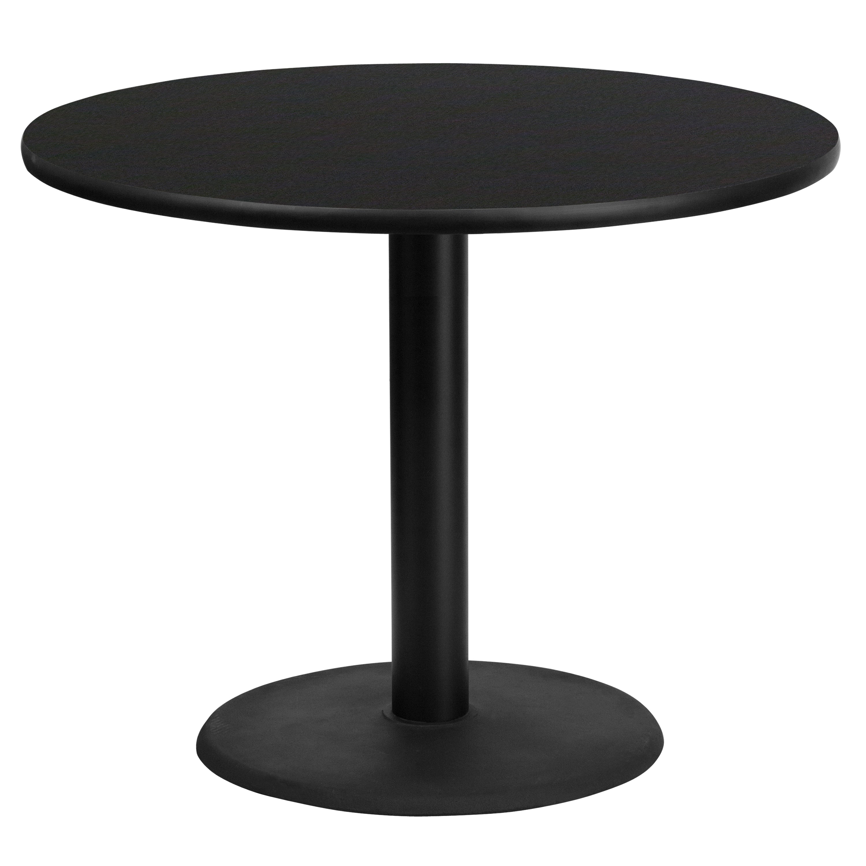 Stiles 36'' Round Black Laminate Table Top with 24'' Round Table Height Base