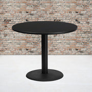 Stiles 36'' Round Black Laminate Table Top with 24'' Round Table Height Base
